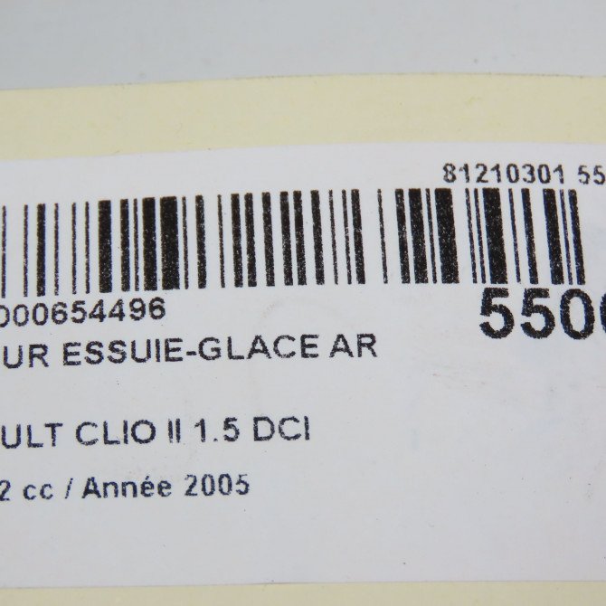 Moteur essuie-glace arrière occasion RENAULT CLIO II Phase 2 06-2001->07-2006 1.5 DCI 65ch 8200071214 7
