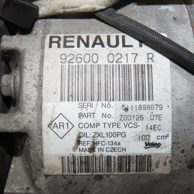 Compresseur air conditionne occasion RENAULT CAPTUR Phase 1 02-2013->... 0.9 90 ch 926000217R 6