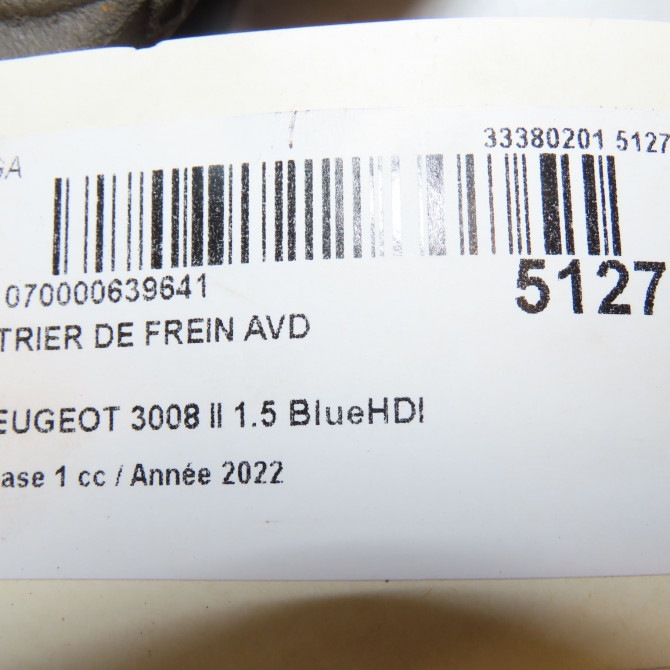 Etrier de frein avant droit occasion PEUGEOT 3008 II Phase 1 04-1995->04-1999 1.5 BlueHDI 130ch 1647880080 6