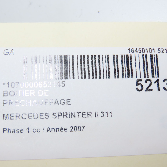 Boitier de préchauffage occasion MERCEDES SPRINTER II Phase 1 06-2006->... 311 CDI 109ch 6461538491 5