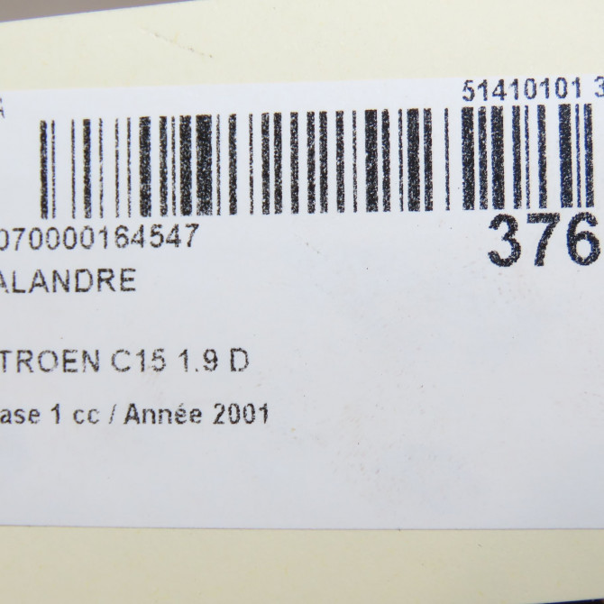 Calandre occasion CITROEN C15 Phase 1 07-1987->06-1996 1.9 D 5