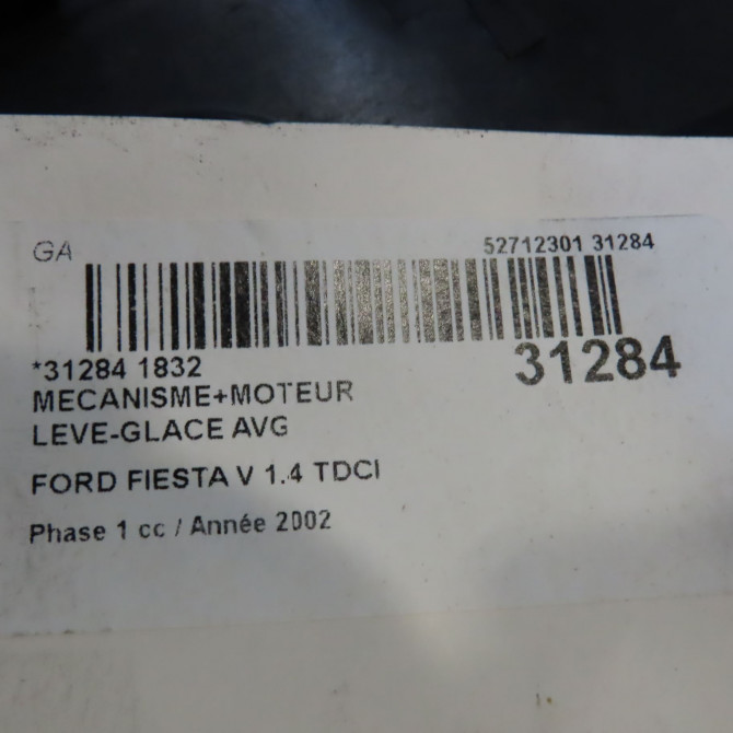 Mecanisme+moteur leve-glace avg occasion FORD FIESTA V Phase 1 09-2002->10-2005 1.4 TDCI 8