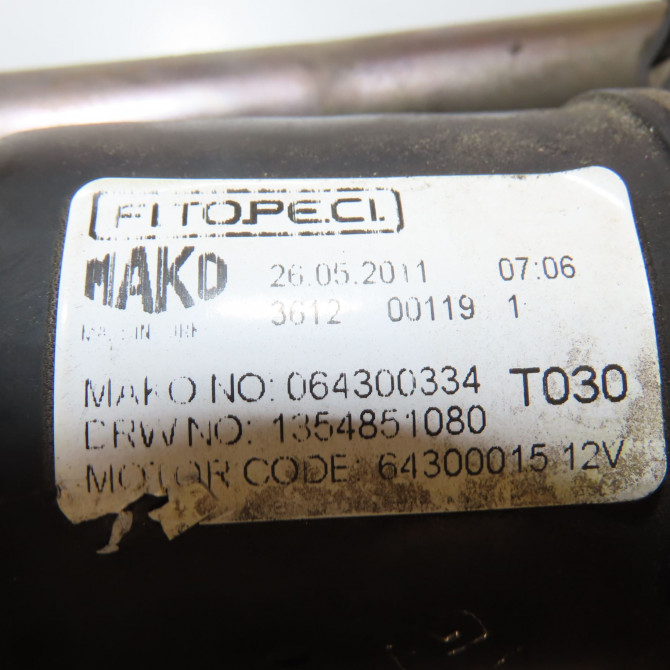 Moteur essuie-glace avant occasion FIAT FIORINO III Phase 1 01-2008->... 1.3 MULTIJET 16v 95ch 98846359 4