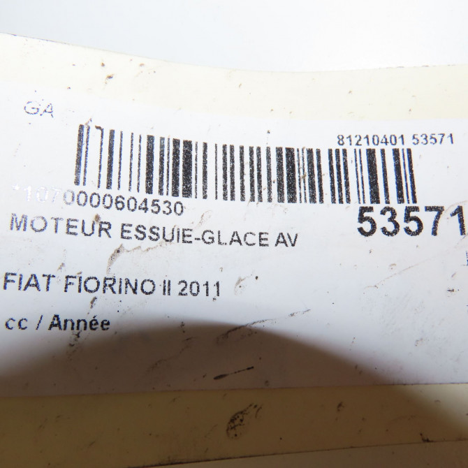 Moteur essuie-glace avant occasion FIAT FIORINO III Phase 1 01-2008->... 1.3 MULTIJET 16v 95ch 98846359 7