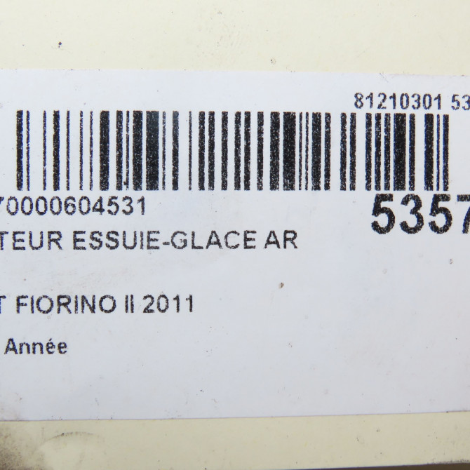 Moteur essuie-glace arrière occasion FIAT FIORINO III Phase 1 01-2008->... 1.3 MULTIJET 16v 95ch 1356022080 5