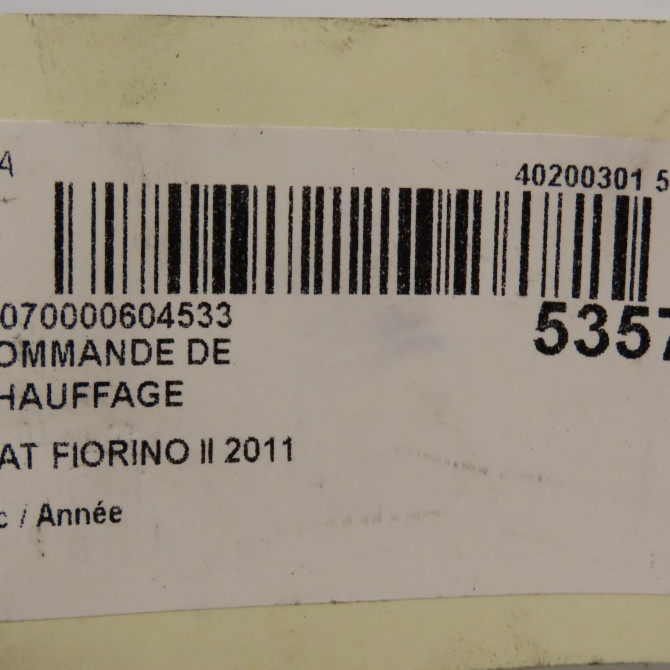 Commande de chauffage occasion FIAT FIORINO III Phase 1 01-2008->... 1.3 MULTIJET 16v 95ch 735525783 5