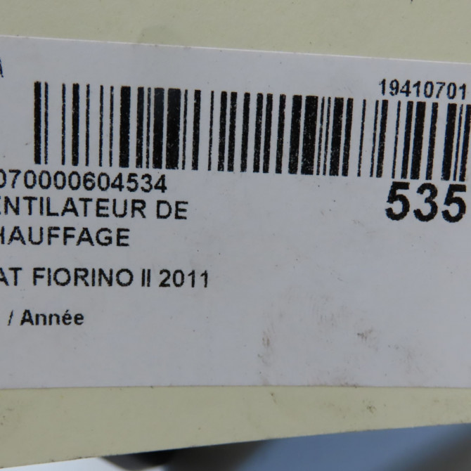 Ventilateur de chauffage occasion FIAT FIORINO III Phase 1 01-2008->... 1.3 MULTIJET 16v 95ch 77366856 5