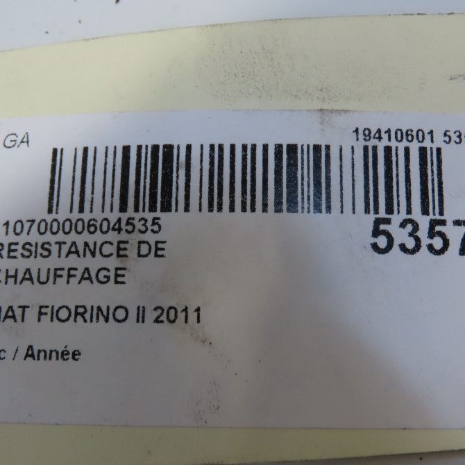 Resistance de chauffage occasion FIAT FIORINO III Phase 1 01-2008->... 1.3 MULTIJET 16v 95ch 55702436 4
