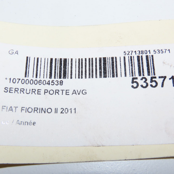 Serrure porte avg occasion FIAT FIORINO III Phase 1 01-2008->... 1.3 MULTIJET 16v 95ch 52139146 6