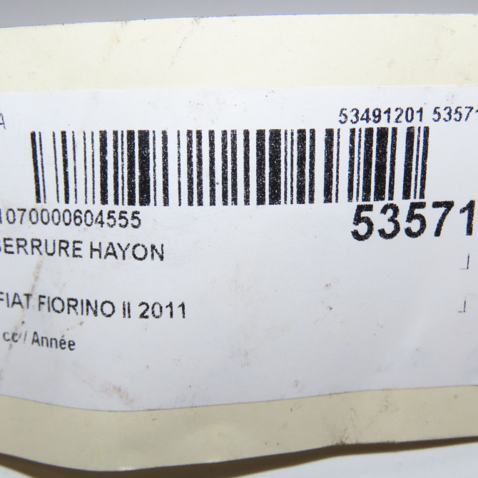 Serrure hayon occasion FIAT FIORINO III Phase 1 01-2008->... 1.3 MULTIJET 16v 95ch 51949047 5