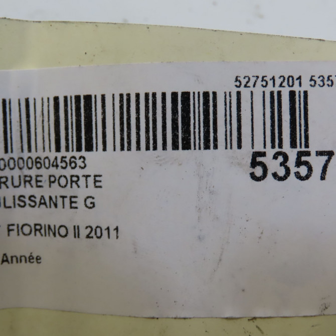 Serrure porte coulissante g occasion FIAT FIORINO III Phase 1 01-2008->... 1.3 MULTIJET 16v 95ch 52139155 5