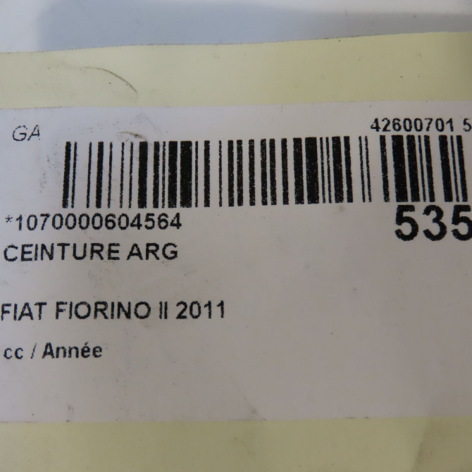 Ceinture arrière gauche occasion FIAT FIORINO III Phase 1 01-2008->... 1.3 MULTIJET 16v 95ch 735542122 7