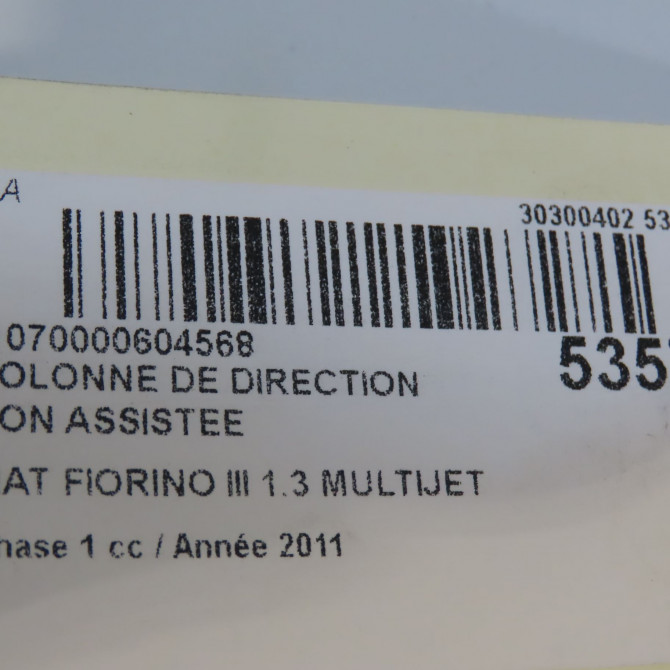 Colonne de direction non assistee occasion FIAT FIORINO III Phase 1 01-2008->... 1.3 MULTIJET 16v 95ch 52213753 6