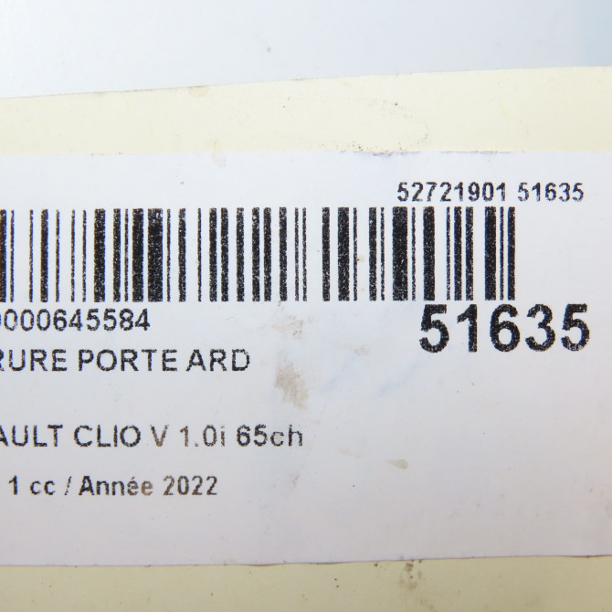 Serrure porte ard occasion  825007311R 6