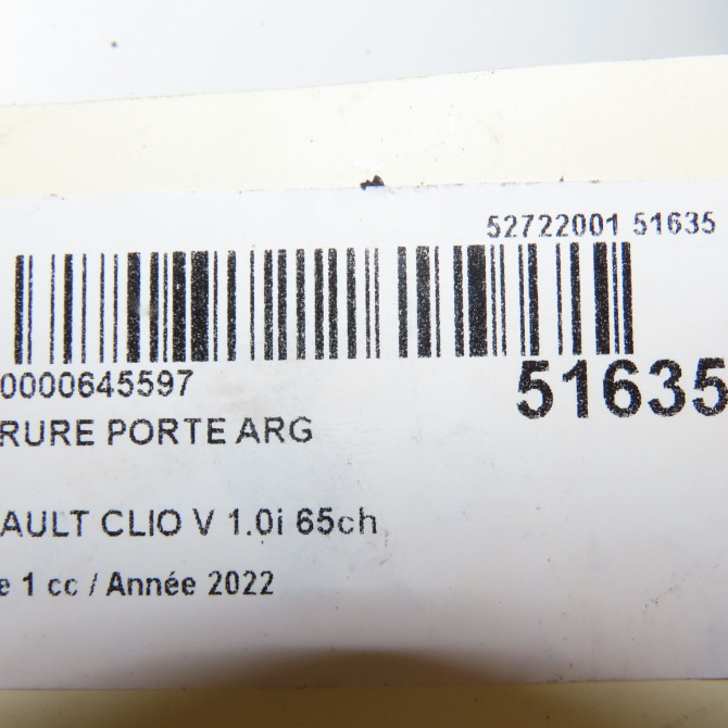 Serrure porte arg occasion  825039554R 7