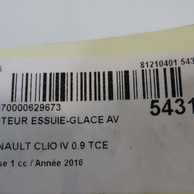 Moteur essuie-glace avant occasion RENAULT CLIO IV Phase 1 07-2012->... 0.9 TCE 90ch 288A53268R 6