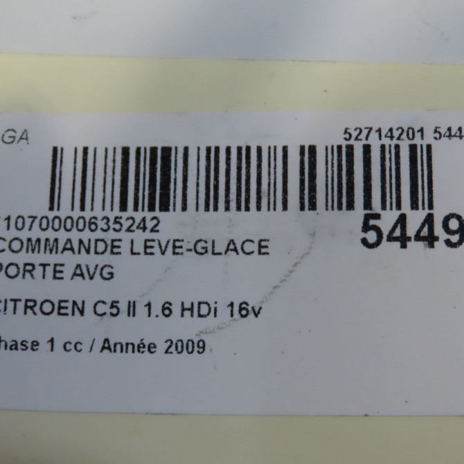 Commande lève-glace porte avant gauche occasion CITROEN C5 II Phase 1 04-2008->... 1.6 HDi 16v 110ch 649028 6