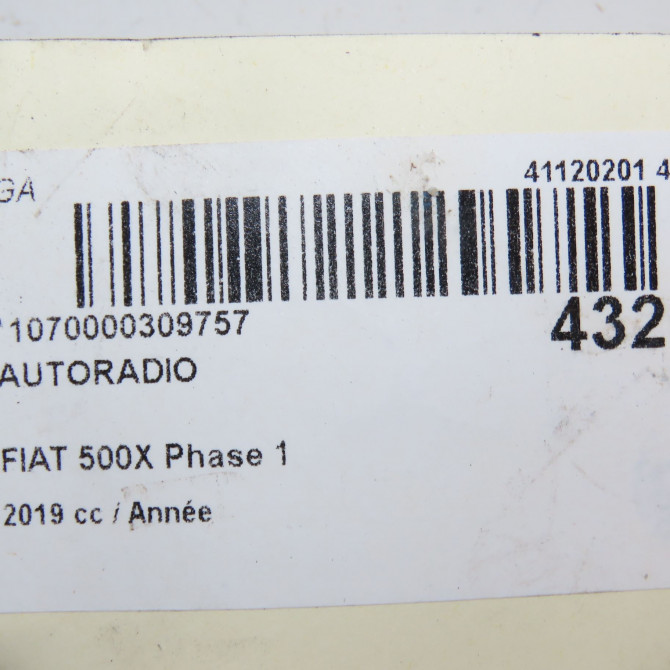 Autoradio occasion FIAT 500X Phase 1 11-2014->... 7