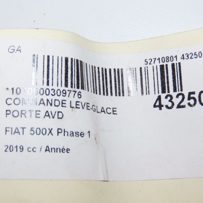Commande lève-glace porte avant droite occasion FIAT 500X Phase 1 11-2014->... 735603932 6