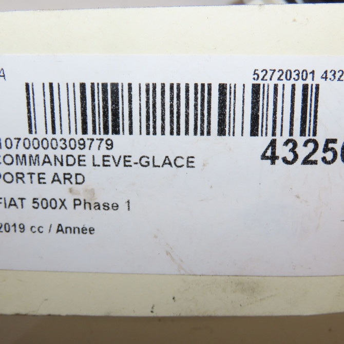 Commande leve-glace porte arrière droite occasion FIAT 500X Phase 1 11-2014->... 735603927 5