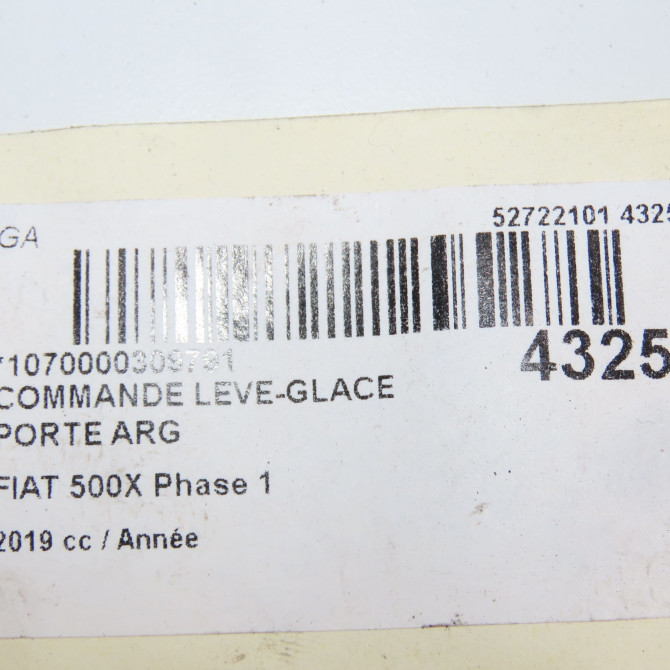 Commande leve-glace porte arrière gauche occasion FIAT 500X Phase 1 11-2014->... 735603927 5