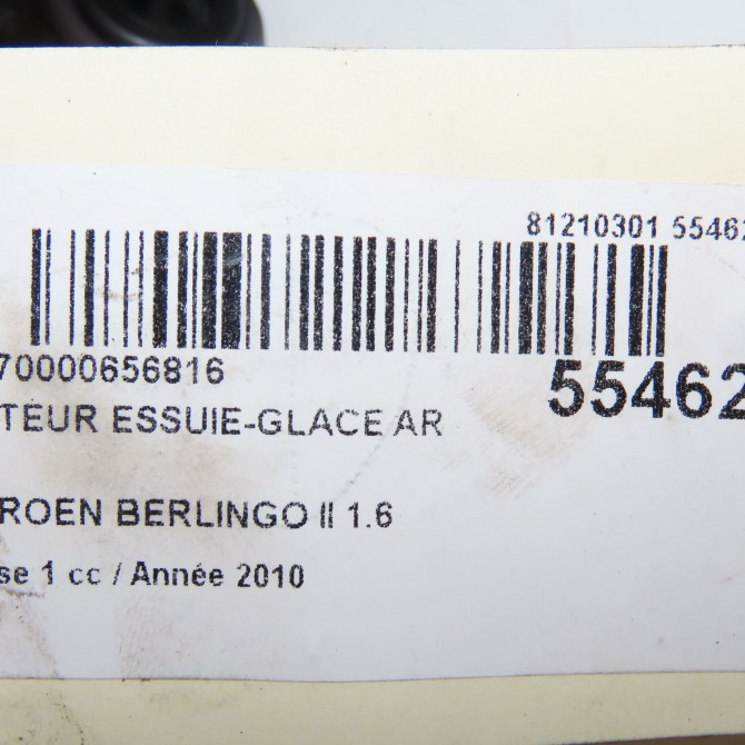 Moteur essuie-glace arrière occasion CITROEN BERLINGO II Phase 1 05-2008->01-2012 1.6 HDi 8v 110ch 9840123680 6