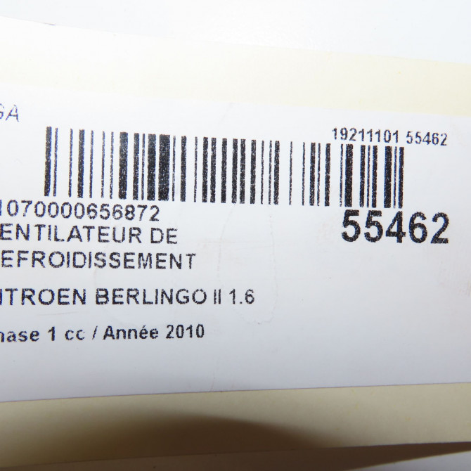 Ventilateur de refroidissement occasion CITROEN BERLINGO II Phase 1 05-2008->01-2012 1.6 HDi 8v 110ch 9828719880 6