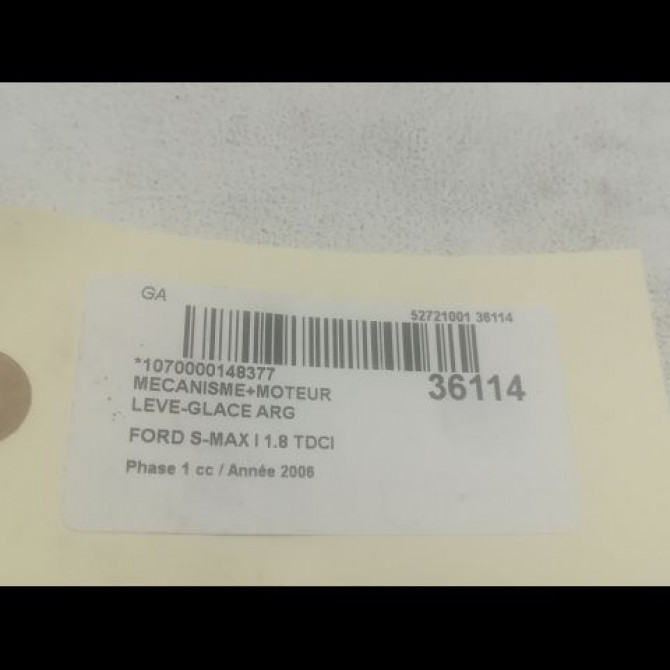 Mecanisme+moteur leve-glace arg occasion FORD S-MAX I Phase 1 05-2006->03-2010 1.8 TDCI 125ch 1881213 2