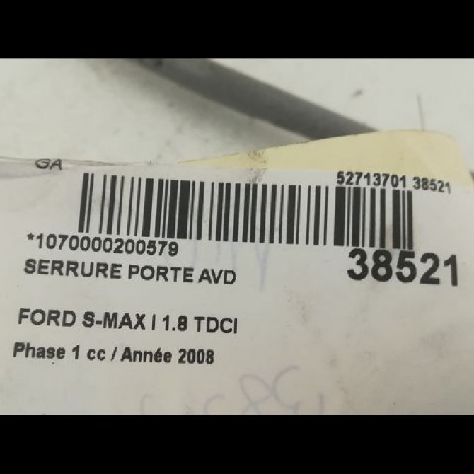 Serrure porte avd occasion FORD S-MAX I Phase 1 05-2006->03-2010 1.8 TDCI 125ch 1791406 4