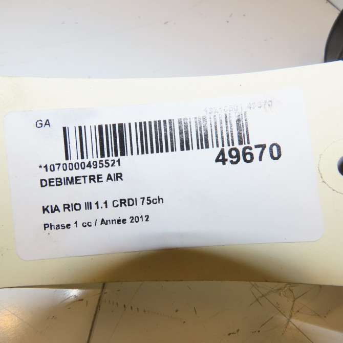 Debimetre air occasion KIA RIO III Phase 1 06-2011->... 1.1 CRDI 75ch 281642A500 4