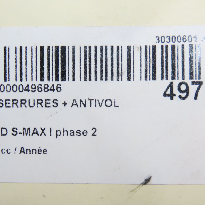 Kit serrures + antivol occasion FORD S-MAX I phase 2 03-2010->12-2015 1680735 6