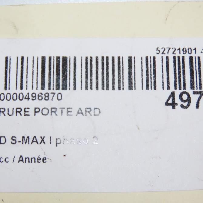 Serrure porte ard occasion FORD S-MAX I phase 2 03-2010->12-2015 1791417 6