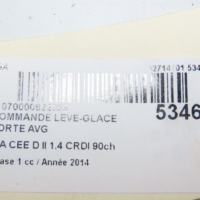 Commande lève-glace porte avant gauche occasion KIA CEE D II Phase 1 09-2012->... 1.4 CRDI 90ch 93570A2000WK 6