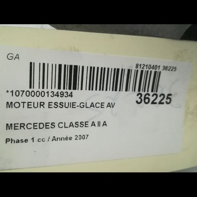 Moteur essuie-glace avant occasion MERCEDES CLASSE A II Phase 1 12-2004->04-2008 A 180 CDI 1698202140 2