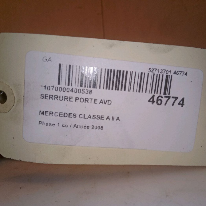 Serrure porte avd occasion MERCEDES CLASSE A II Phase 1 12-2004->04-2008 A 180 CDI 1697204235 6