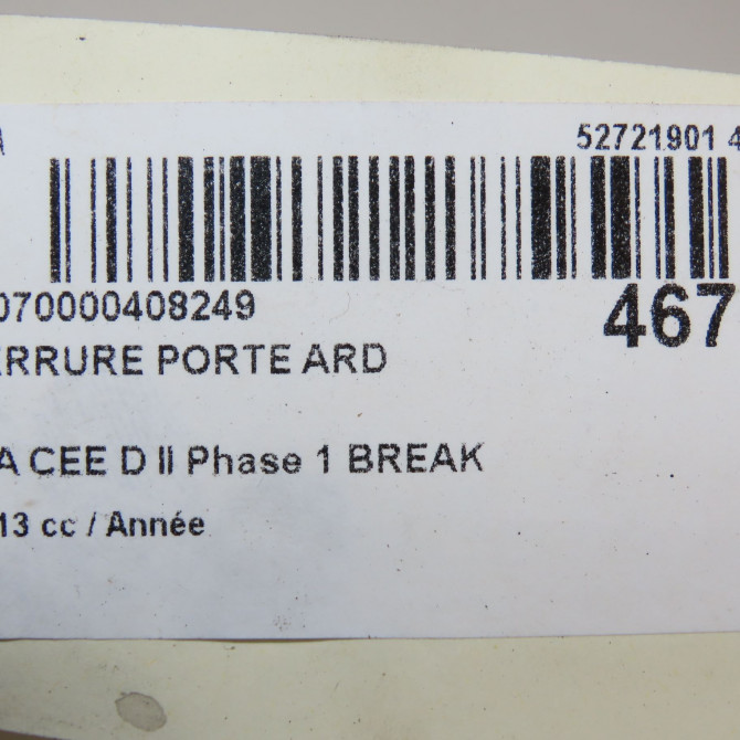 Serrure porte ard occasion KIA CEE D II Phase 1 BREAK 09-2012->12-2015 81420A2100 7