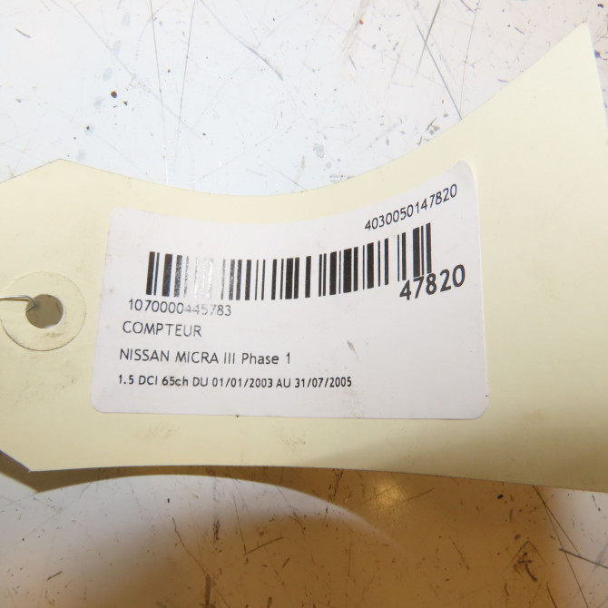Compteur occasion NISSAN MICRA III Phase 1 01-2003->07-2005 1.5 DCI 65ch 24810AX865 5