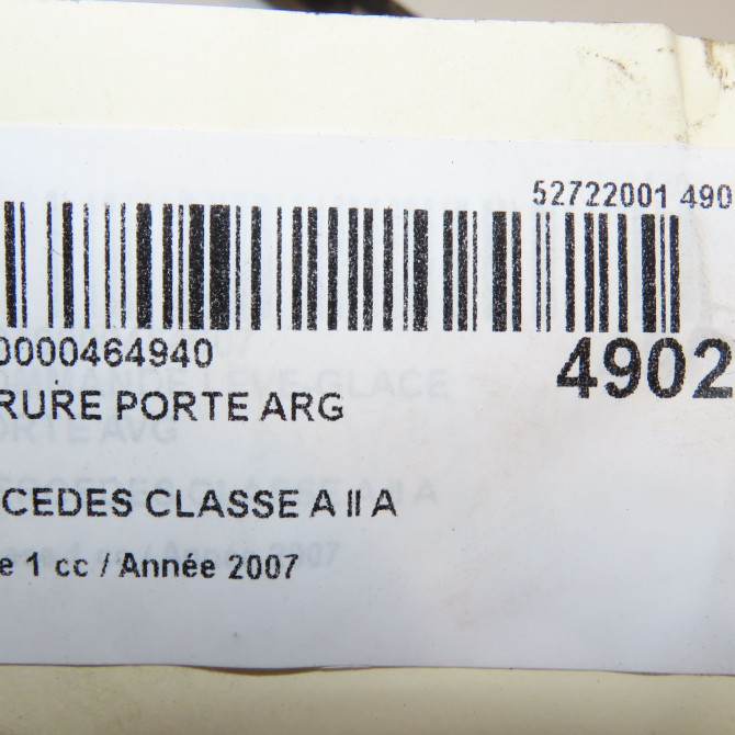 Serrure porte arg occasion MERCEDES CLASSE A II Phase 1 12-2004->04-2008 A 160 CDI 1697302935 6