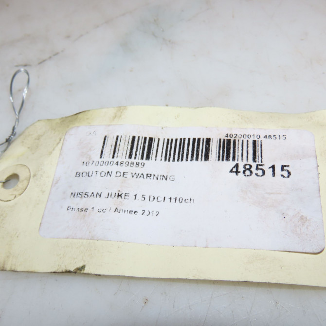 Bouton de warning occasion NISSAN JUKE Phase 1 09-2010->... 1.5 DCI 110ch 252901KA0A 4