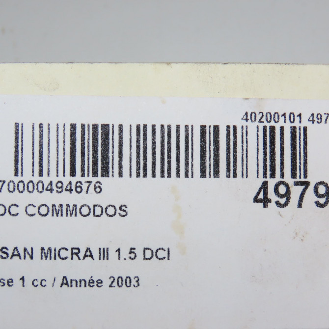 Bloc commodos occasion NISSAN MICRA III Phase 1 01-2003->07-2005 1.5 DCI 82ch 25560AX786 8