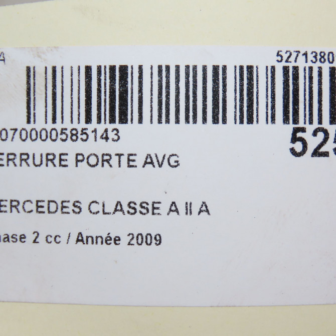 Serrure porte avg occasion MERCEDES CLASSE A II Phase 2 04-2008->06-2012 A 180 CDI 1697203535 6