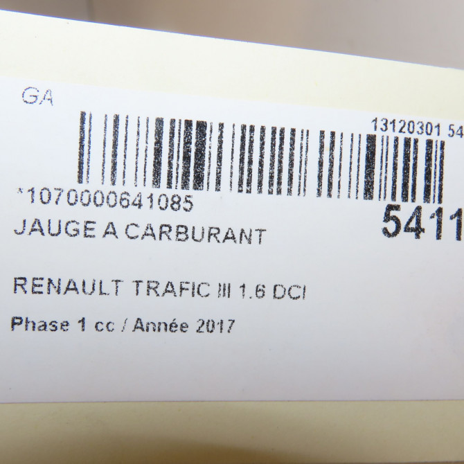 Jauge a carburant occasion RENAULT TRAFIC III Phase 1 06-2014->... 1.6 DCI 120ch 172027392R 5