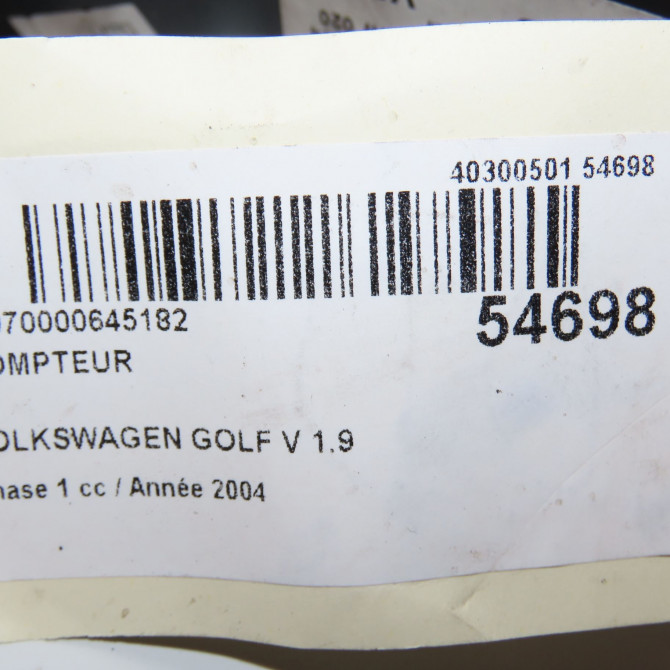 Compteur occasion VOLKSWAGEN GOLF V Phase 1 11-2003->10-2008 1.9 TDI 105ch 1K0920851PXZ02 6