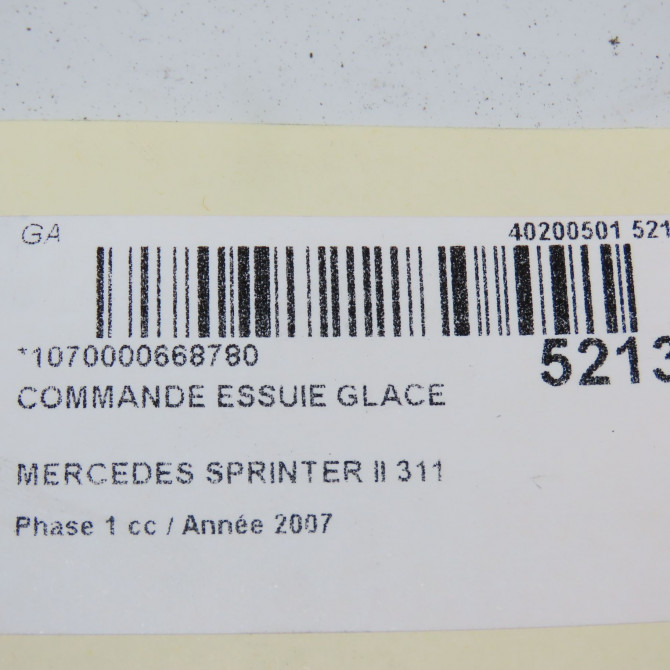 Commande essuie glace occasion MERCEDES SPRINTER II Phase 1 06-2006->... 311 CDI 109ch 5