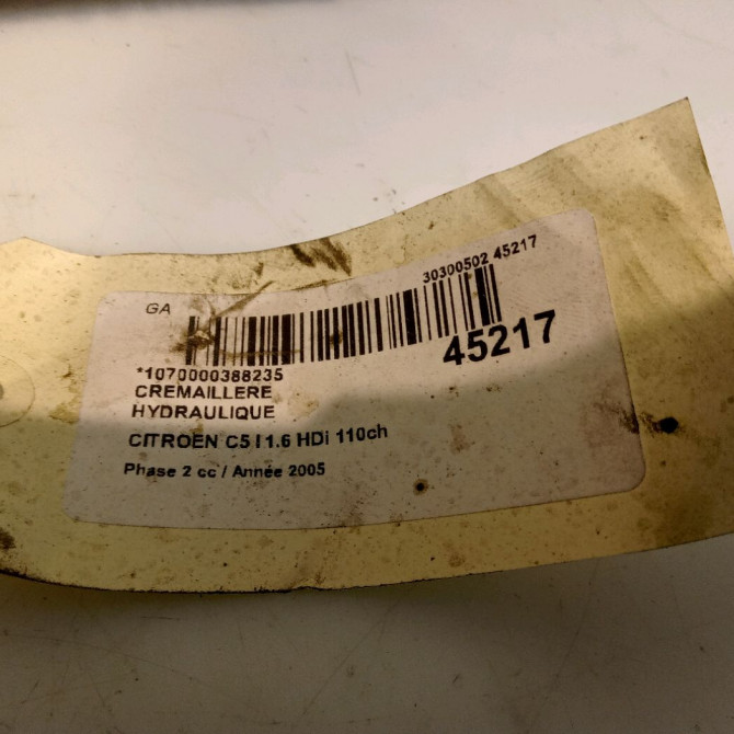 Cremaillere hydraulique occasion CITROEN C5 I Phase 2 09-2004->06-2008 1.6 HDi 110ch 1617932280 5