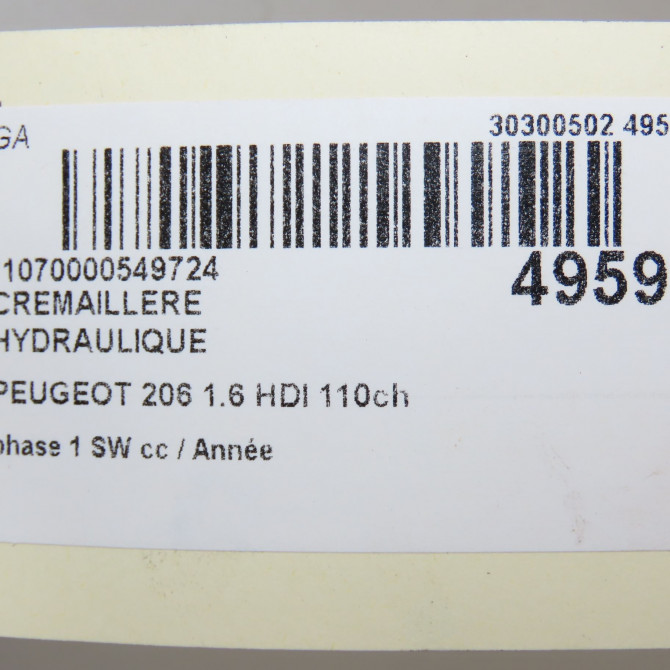 Cremaillere hydraulique occasion PEUGEOT 206 206 phase 1 SW 2002-06-01->2006-12-31 1.6 HDI 110ch 1617933180 5