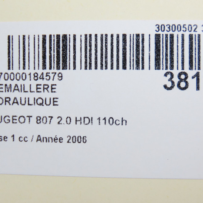 Cremaillere hydraulique occasion PEUGEOT 807 Phase 1 06-2002->12-2014 2.0 HDI 110ch 4000PW 6