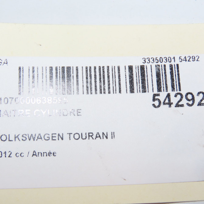 Maitre cylindre occasion VOLKSWAGEN TOURAN II Phase 1 09-2010->12-2015 1K1614019K 7