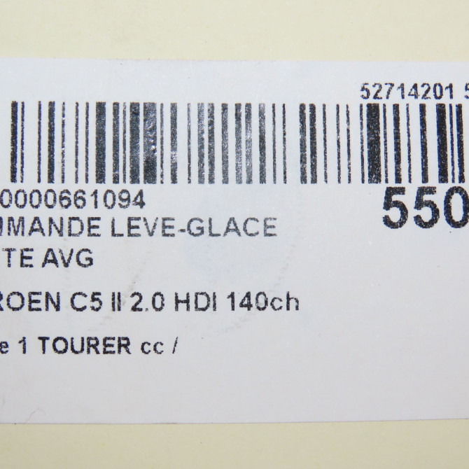 Commande lève-glace porte avant gauche occasion CITROEN C5 II Phase 1 04-1995->04-1999 2.0 HDI 140ch 6490Y3 7