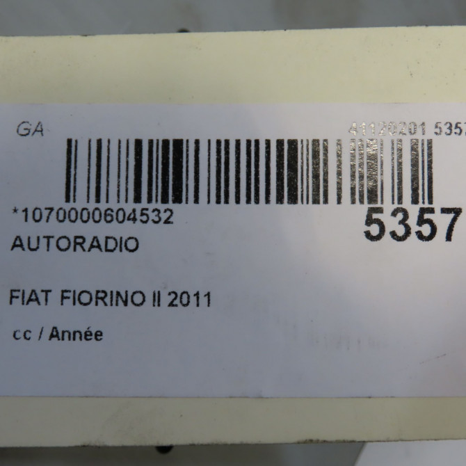 Autoradio occasion FIAT FIORINO III Phase 1 01-2008->... 1.3 MULTIJET 16v 95ch 735586125 6